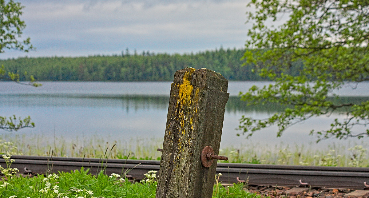 En gammal stolpe vid Ölsboda